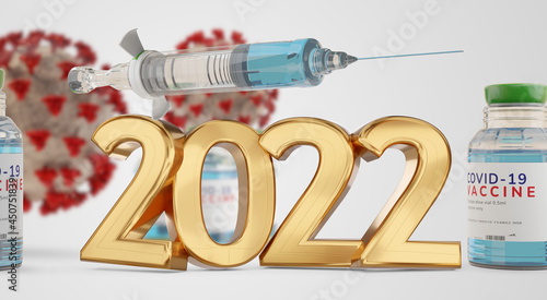covid-19 Vaccine and syring...