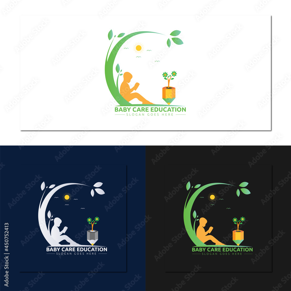 Fototapeta premium Baby Care Education Logo