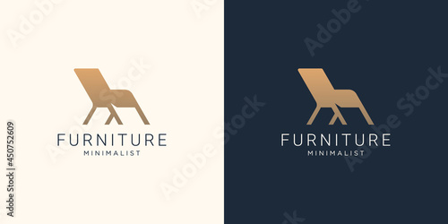 creative furniture chair logo template. creative armchair style, interior, chair, furnishing ,furniture store.