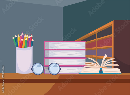 literacy textbooks in library