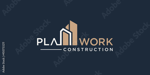 Planning Real Estate, Designing House Logo, Constructing building, structure, architectural achievement, Urban Design, built environment, architect Home Logo Design Vector Inspiration