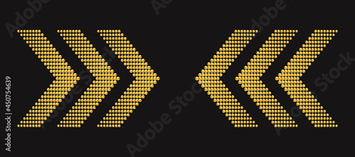Golden beads arrows. Vector illustration.
