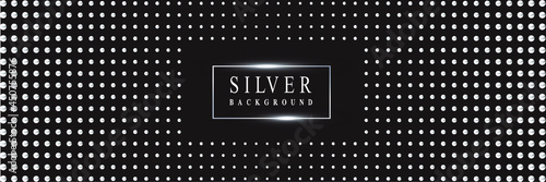 Silver luxury background with beads. Vector illustration.