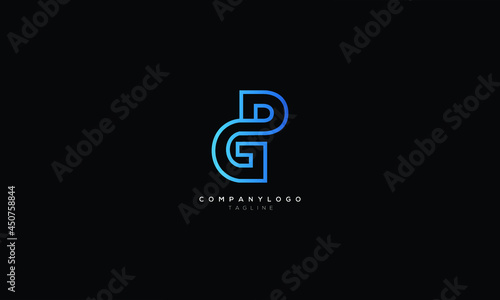GP PG G AND P Abstract initial monogram letter alphabet logo design