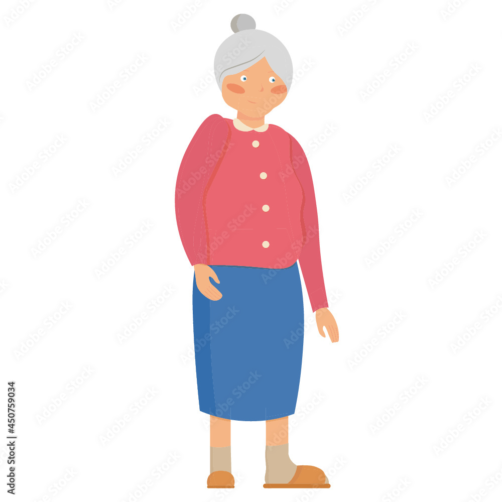 illustration of a grandmother. grandmother vector.