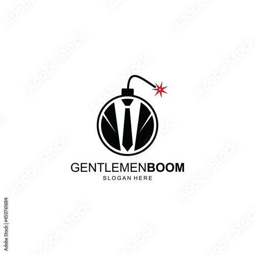 Gentlemen boom Logo Design Emblem Icon Symbol Template inspiration.