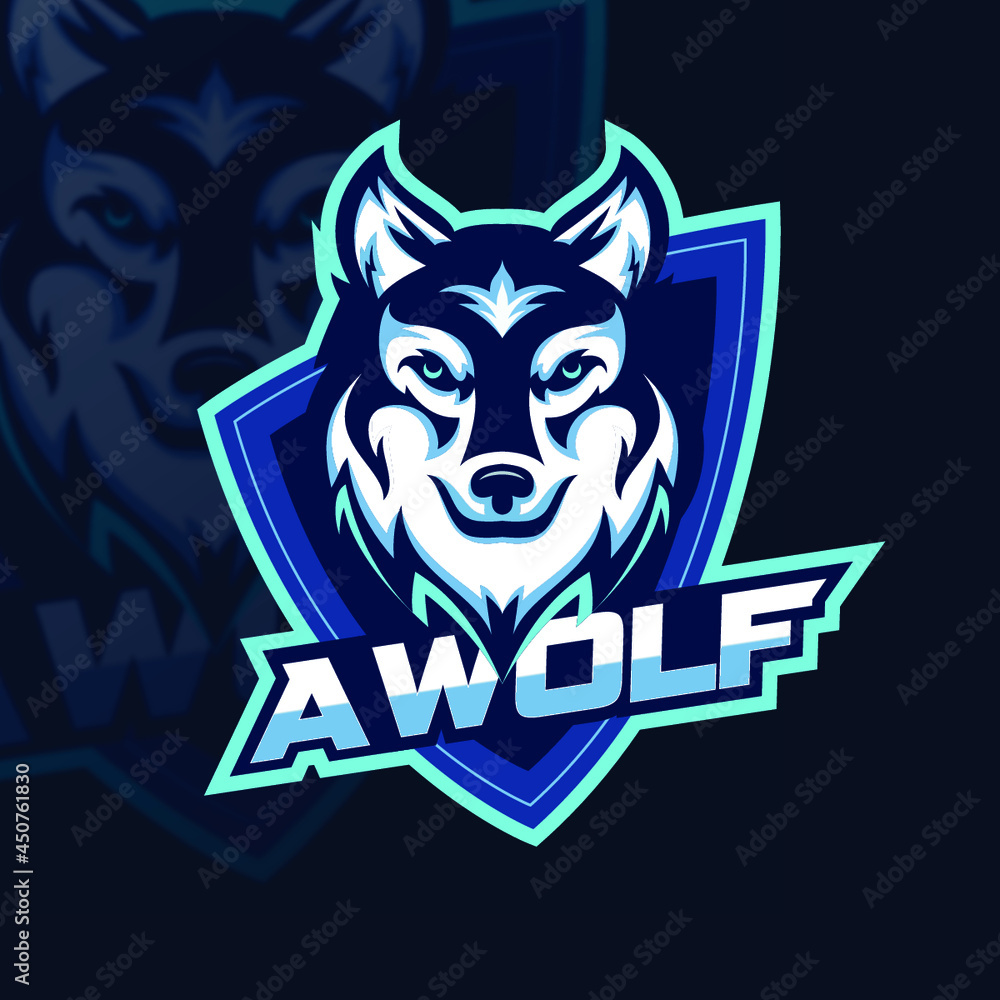 A Wolf Mascot Logo template