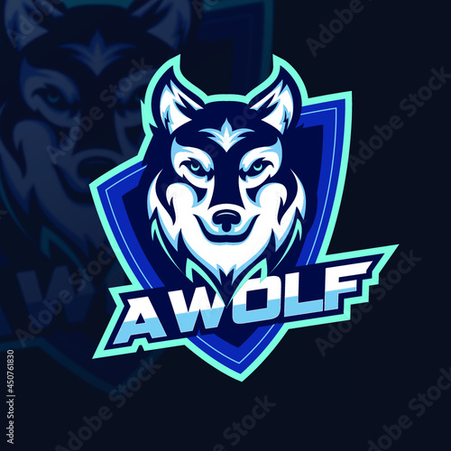 A Wolf Mascot Logo template