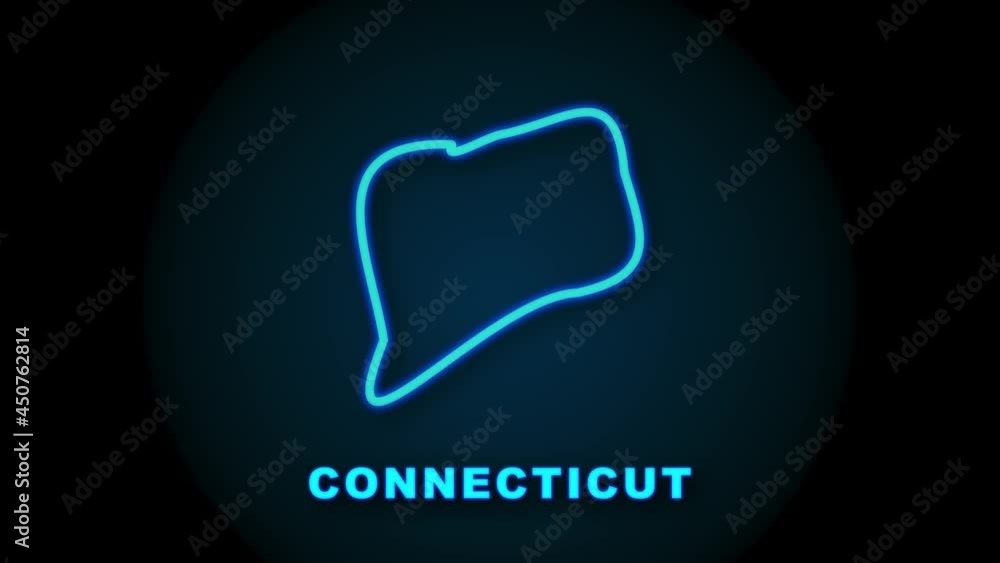 Connecticut state map outline animation. Motion graphics. Connecticut state map outline animation. Motion graphics.