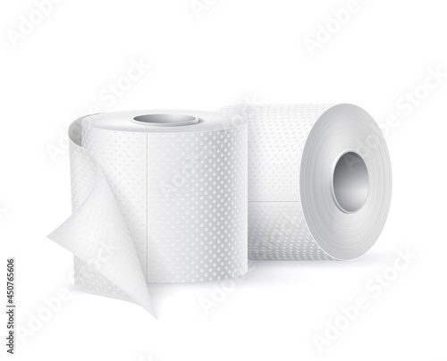 Vector realistic toilet paper roll white blank