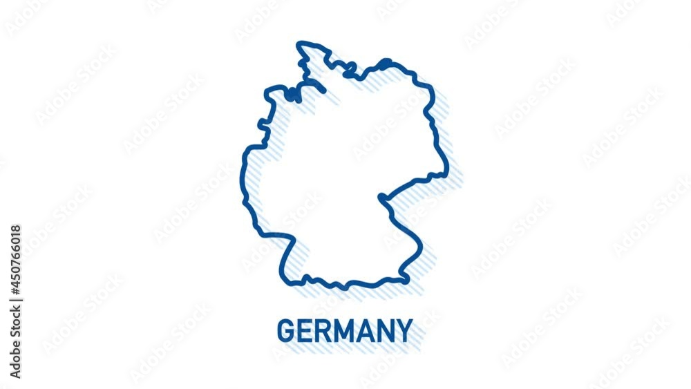 Germany map icon isolated on background. 4K Video motion graphic animation. Germany map icon isolated on background. 4K Video motion graphic animation.