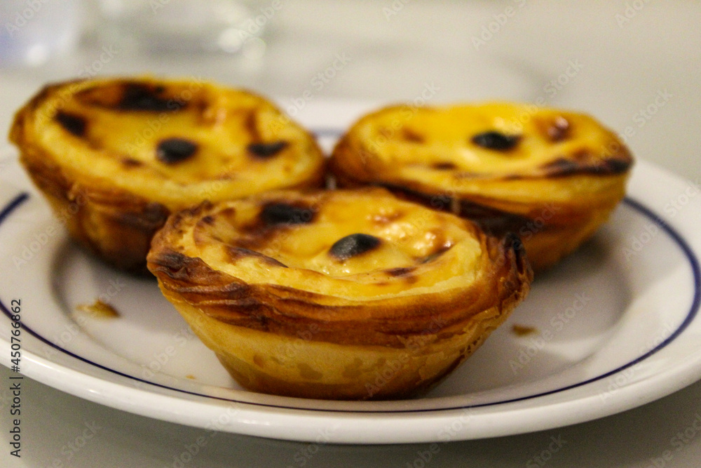 Typical Portuguese custard pies, Pastel de Nata or Pastel de Belem. A