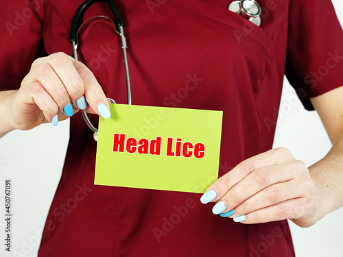 Healthcare concept meaning Head Lice with inscription on the page.