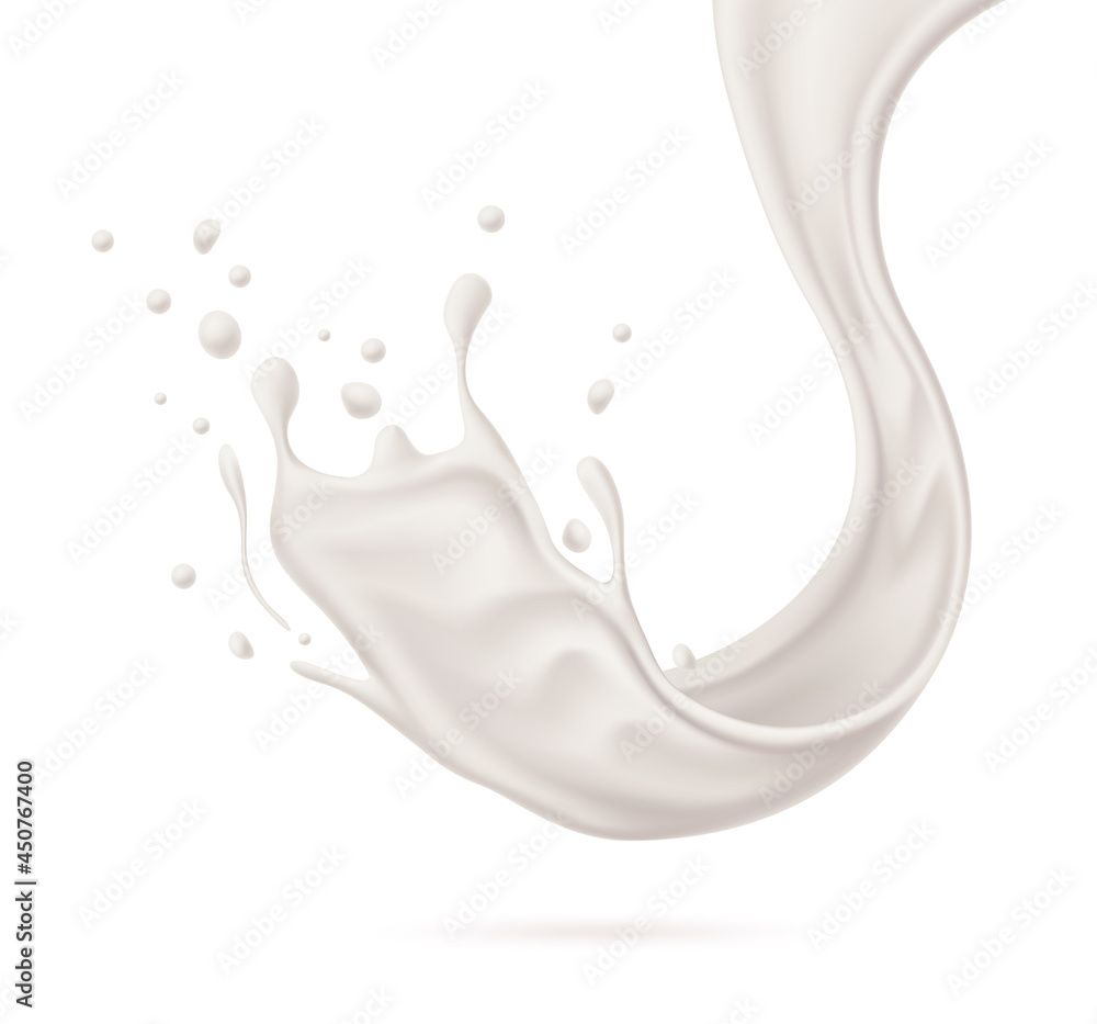 Vector realistic milk splash for dairy design Vector realistic milk splash for dairy design