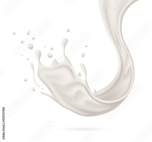 Vector realistic milk splash for dairy design