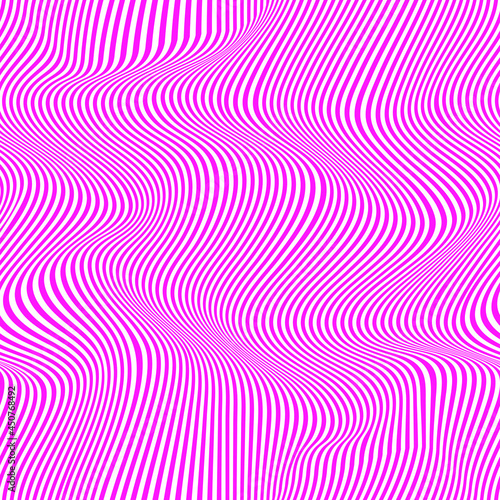 Warped lines in pink. Vector seamless pattern