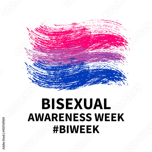 Bisexual Awareness Week typography poster. LGBT community event celebrate on September. Vector template for banners, signs, logo design, card