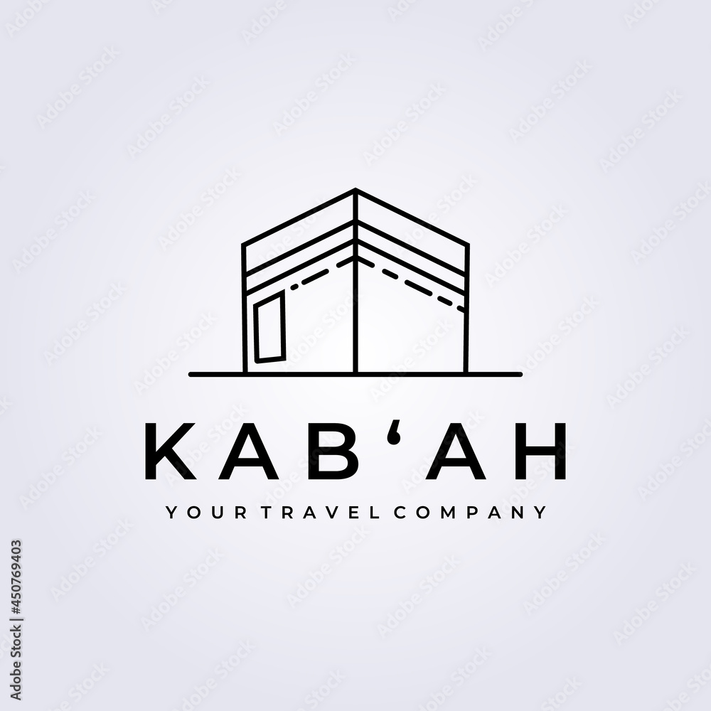 Fototapeta premium kabah icon vector logo isolated line art simple mosque