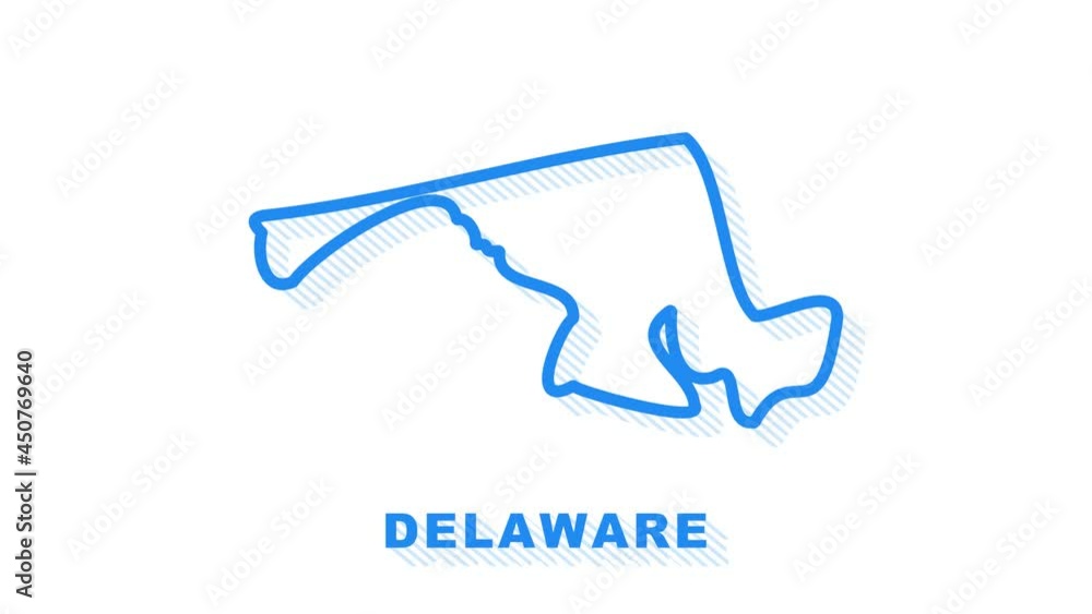 Delaware city map outline animation. Motion graphics. Delaware city map outline animation. Motion graphics.