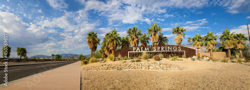 Palm Springs welcome sign on the edge of town