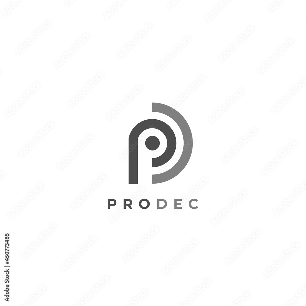 Abstract Letter PD Shape Logo Design template