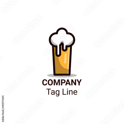 beer in a glass, Logo and icon Design Template Vector, Emblem, Design Concept