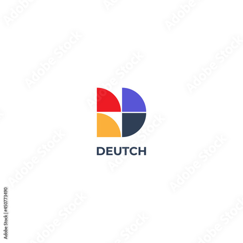 Abstract Simple Tiles D Letter Logo Shape Design