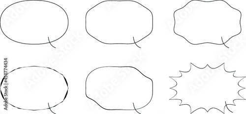 線画のふきだしベクターイラストセット