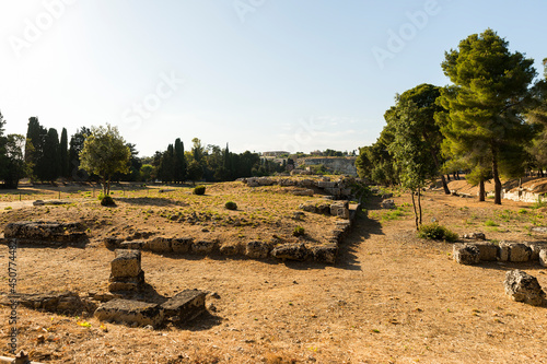 Sceneries of The Altar of Hieron II Ruins (Ara di Ierone II) in the Neapolis Archaeological Park in Syracuse, Italy. photo