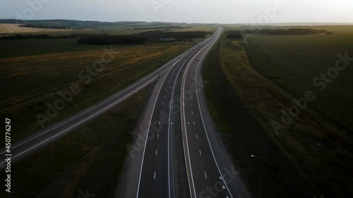 aerial view of the traffic on highway photo