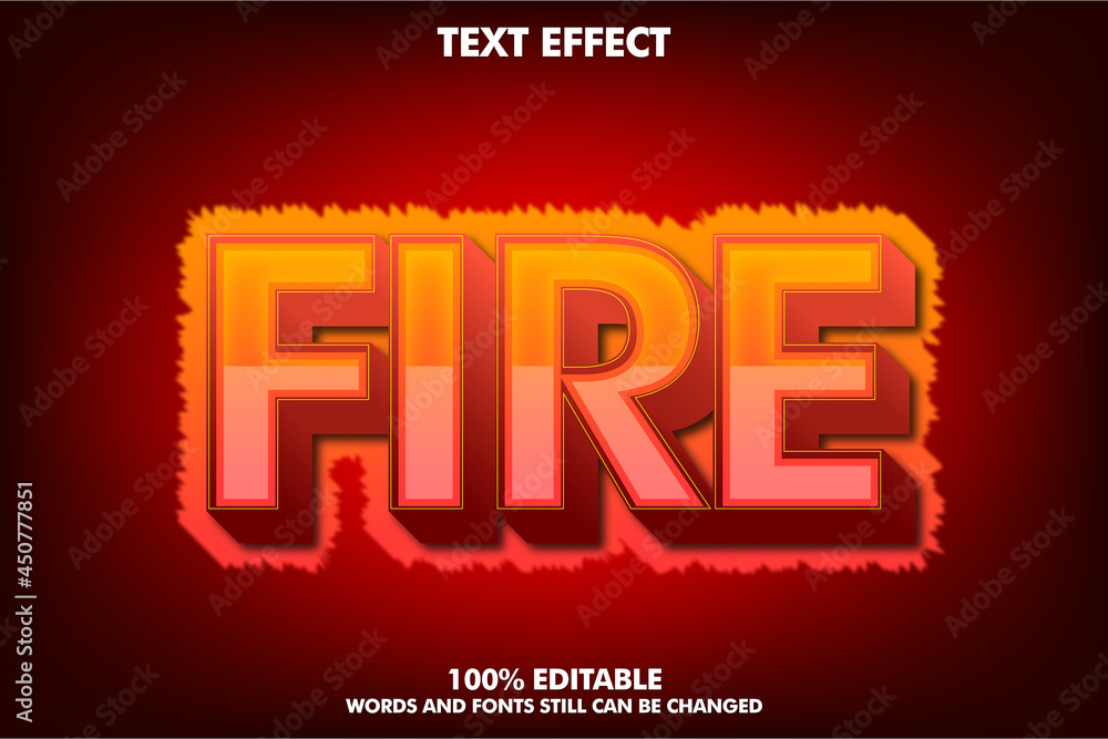 Hot fire editable text effect. Creative digital font effect style Hot fire editable text effect. Creative digital font effect style