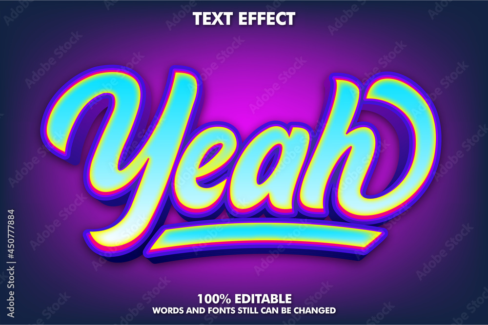 Creative digital graffiti editable text effect. Youth style typography concept