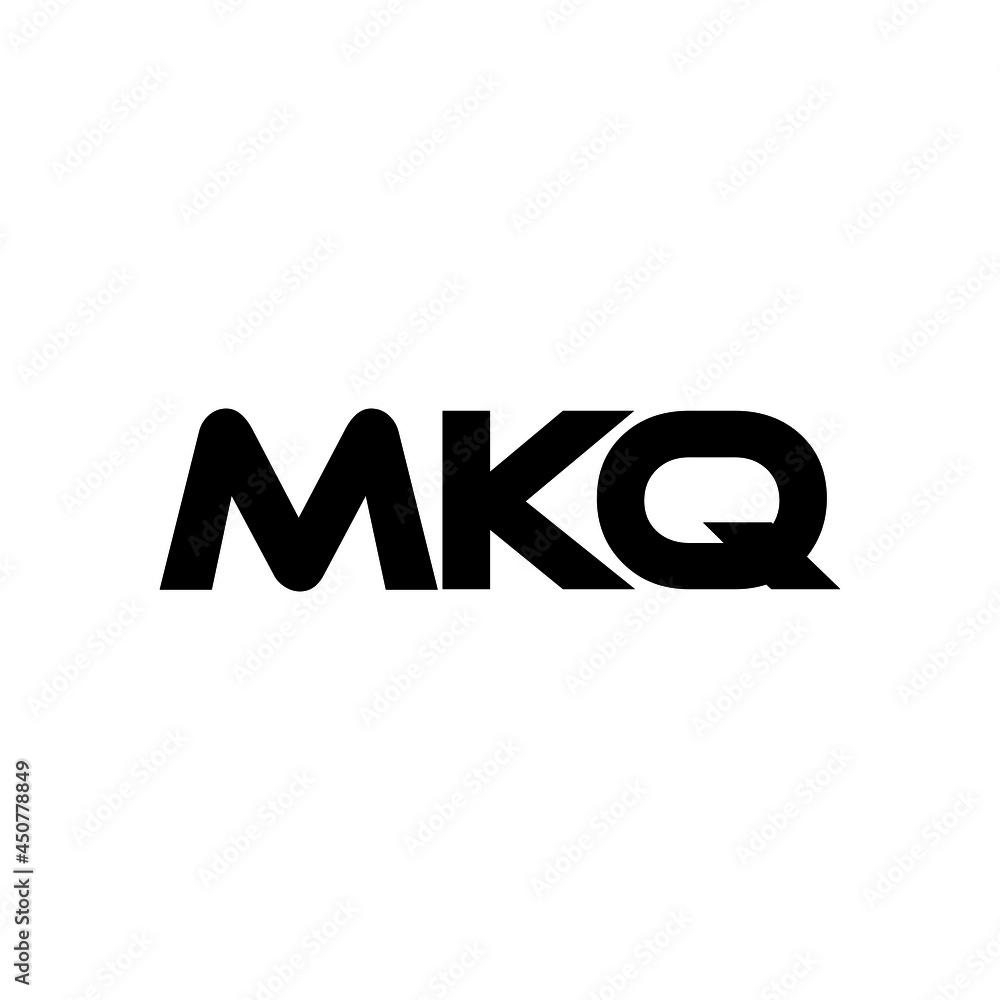 MKQ letter logo design with white background in illustrator, vector logo modern alphabet font overlap style. calligraphy designs for logo, Poster, Invitation, etc.