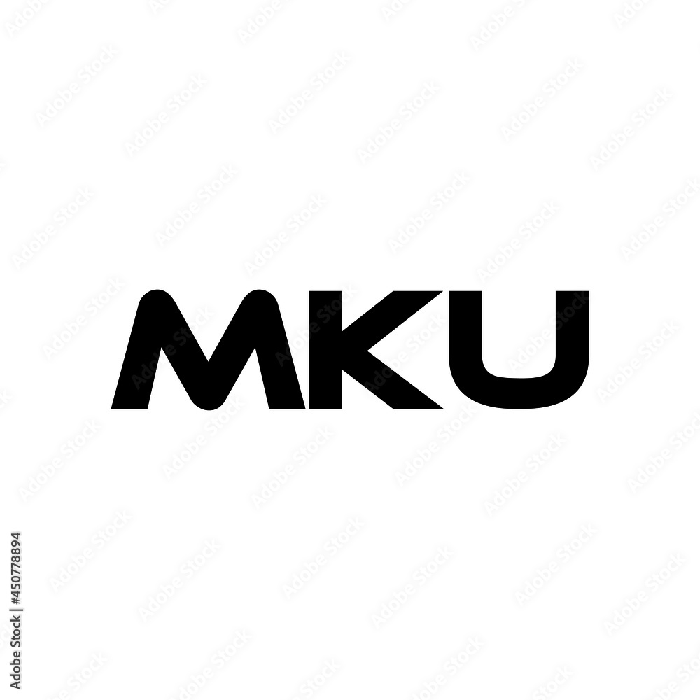 MKU letter logo design with white background in illustrator, vector logo modern alphabet font overlap style. calligraphy designs for logo, Poster, Invitation, etc.