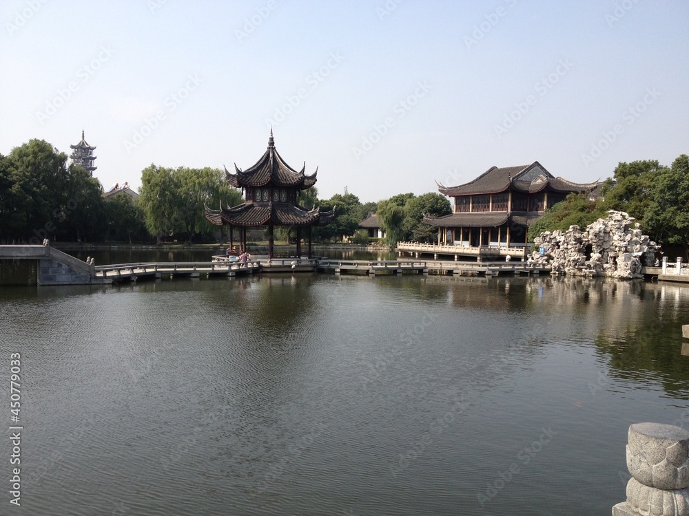 Chinese style pavilion in the garden