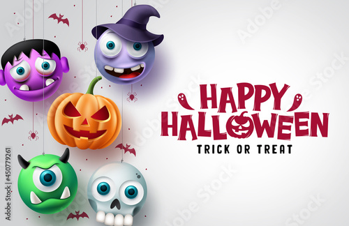 Valokuva Halloween character vector background design