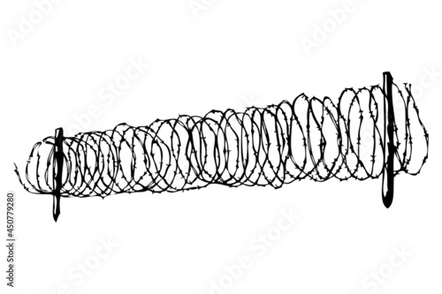Vector sketch of Barbed Wire gate