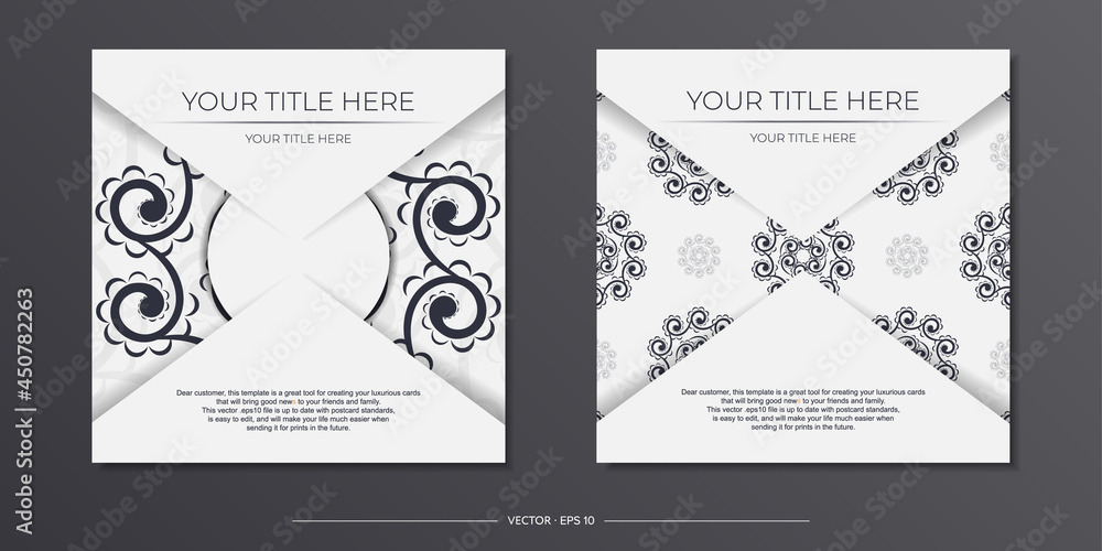 Vintage Vector Light Color Preparation Greeting Cards with Abstract Patterns. Template for print design invitation card with mandala ornament.
