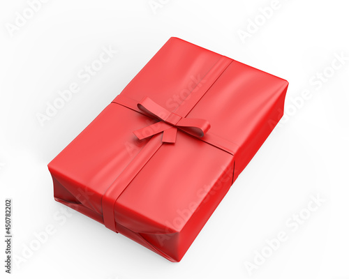 Blank gift wrapping paper template, 3d render illustration.