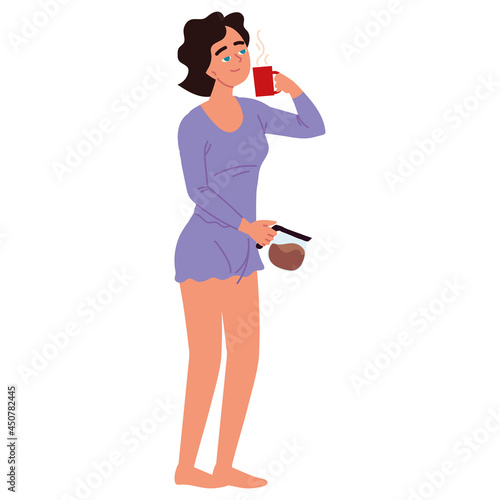 woman taking hot coffee