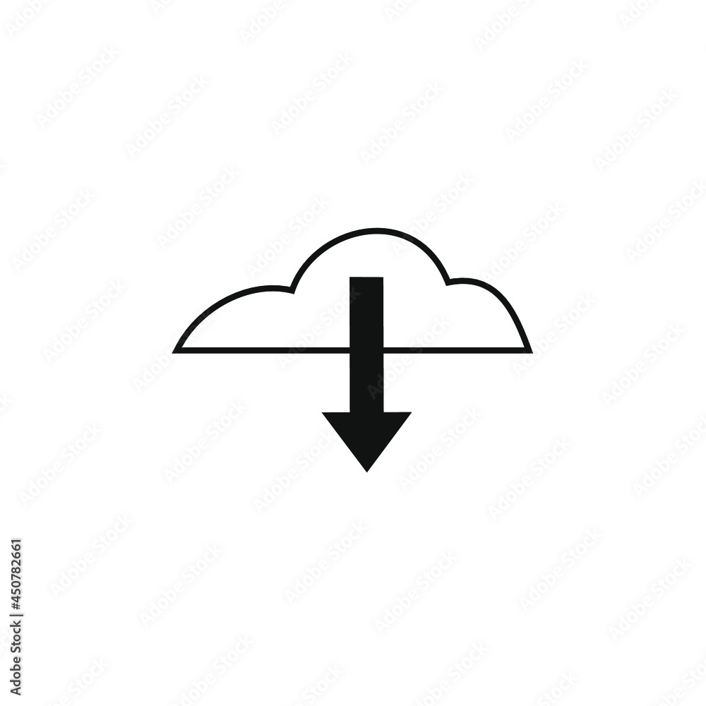 an arrow facing down hanging in a cloud an arrow facing down hanging in a cloud