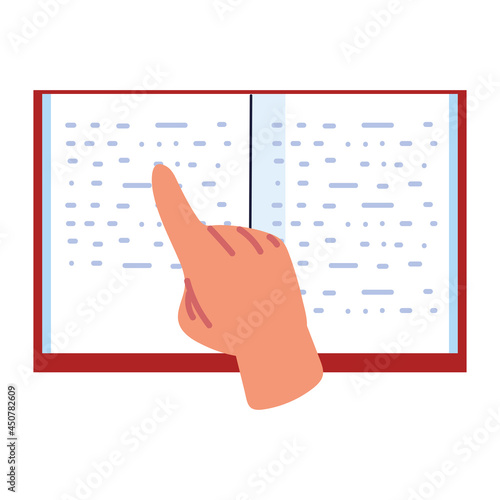 braille book with visual impaired