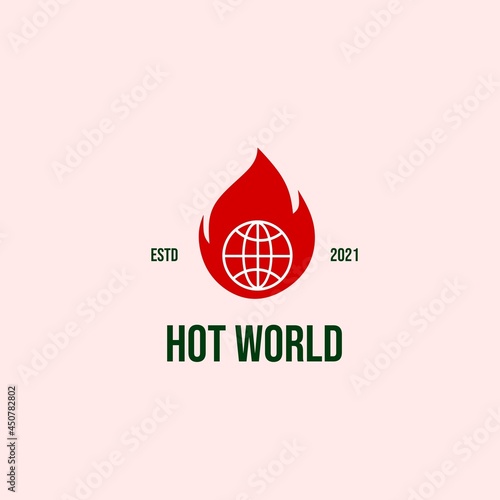 Hot world logo design retro hipster vintage