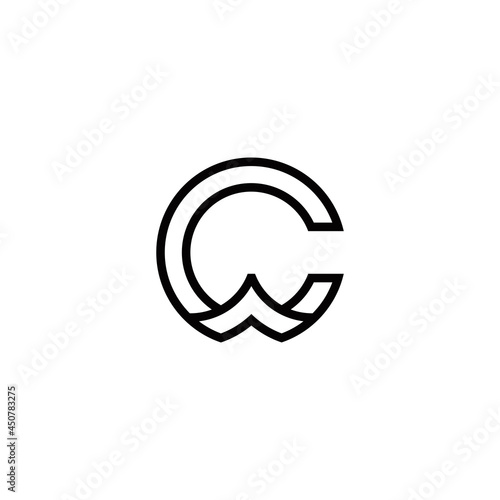 c w cw wc initial logo design vector template