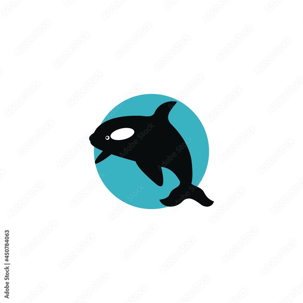 Fototapeta premium whale logo vector icon illustration template