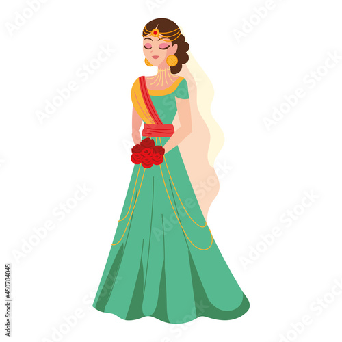 muslim bride with jewelry in a head