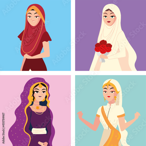 portrait of beautiful arab brides