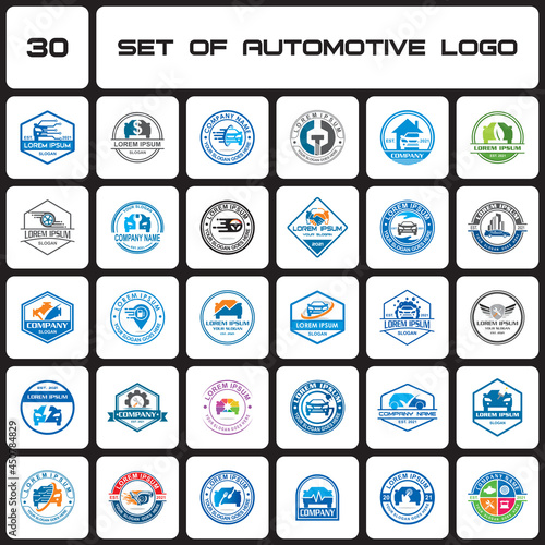 a set of automotive logo , a set of transportation logo