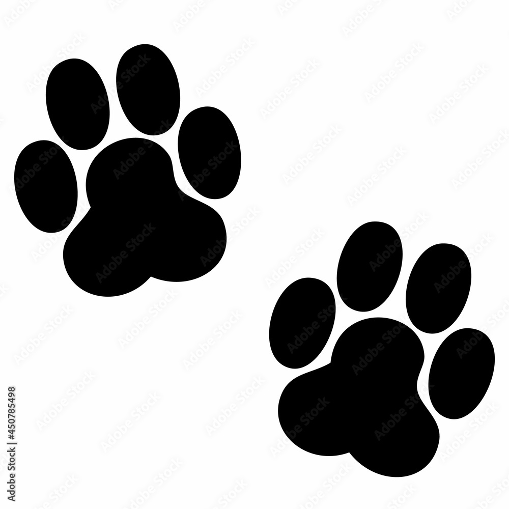 Paw Print. Dog and cat paw print. Animal paw prints isolated on white background. Paw Print. Dog and cat paw print. Animal paw prints isolated on white background.