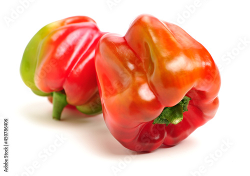 fresh red pepper on a white background © zcy